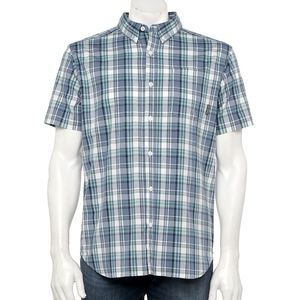 Columbia Blue Plaid Button Down Shirt